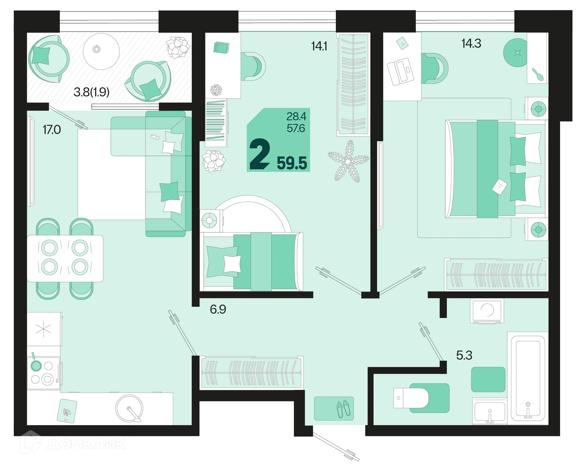 Фото квартиры в ЖК Первое место