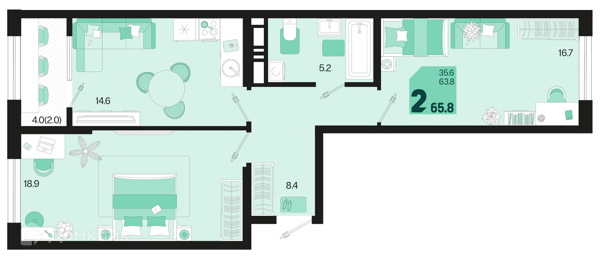 Фото квартиры в ЖК Первое место