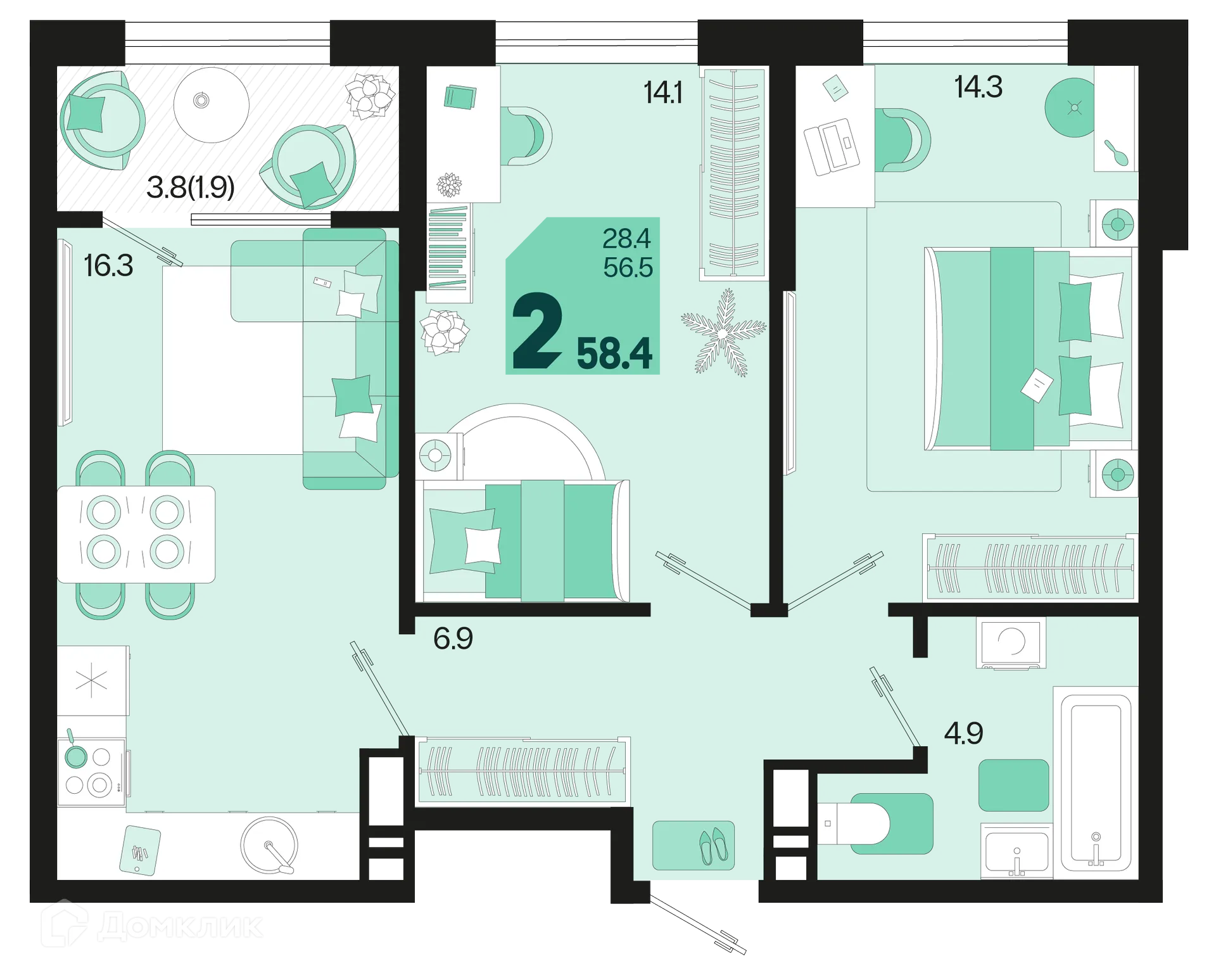 Фото квартиры в ЖК Первое место