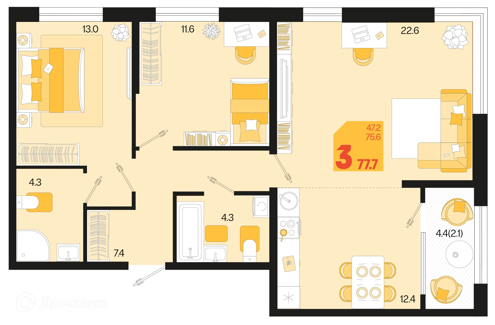 Фото квартиры в ЖК Первое место
