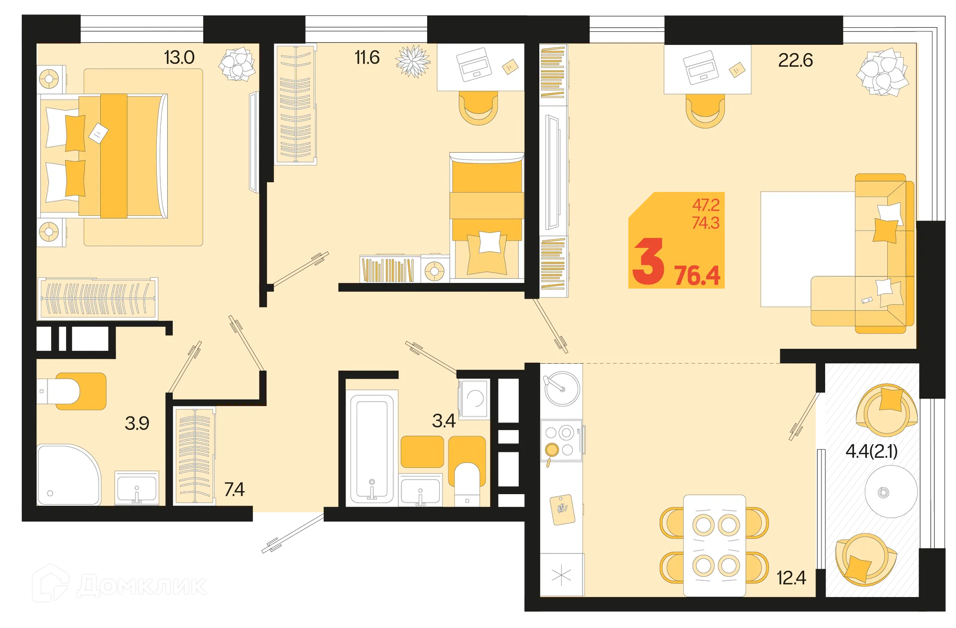 Фото квартиры в ЖК Первое место
