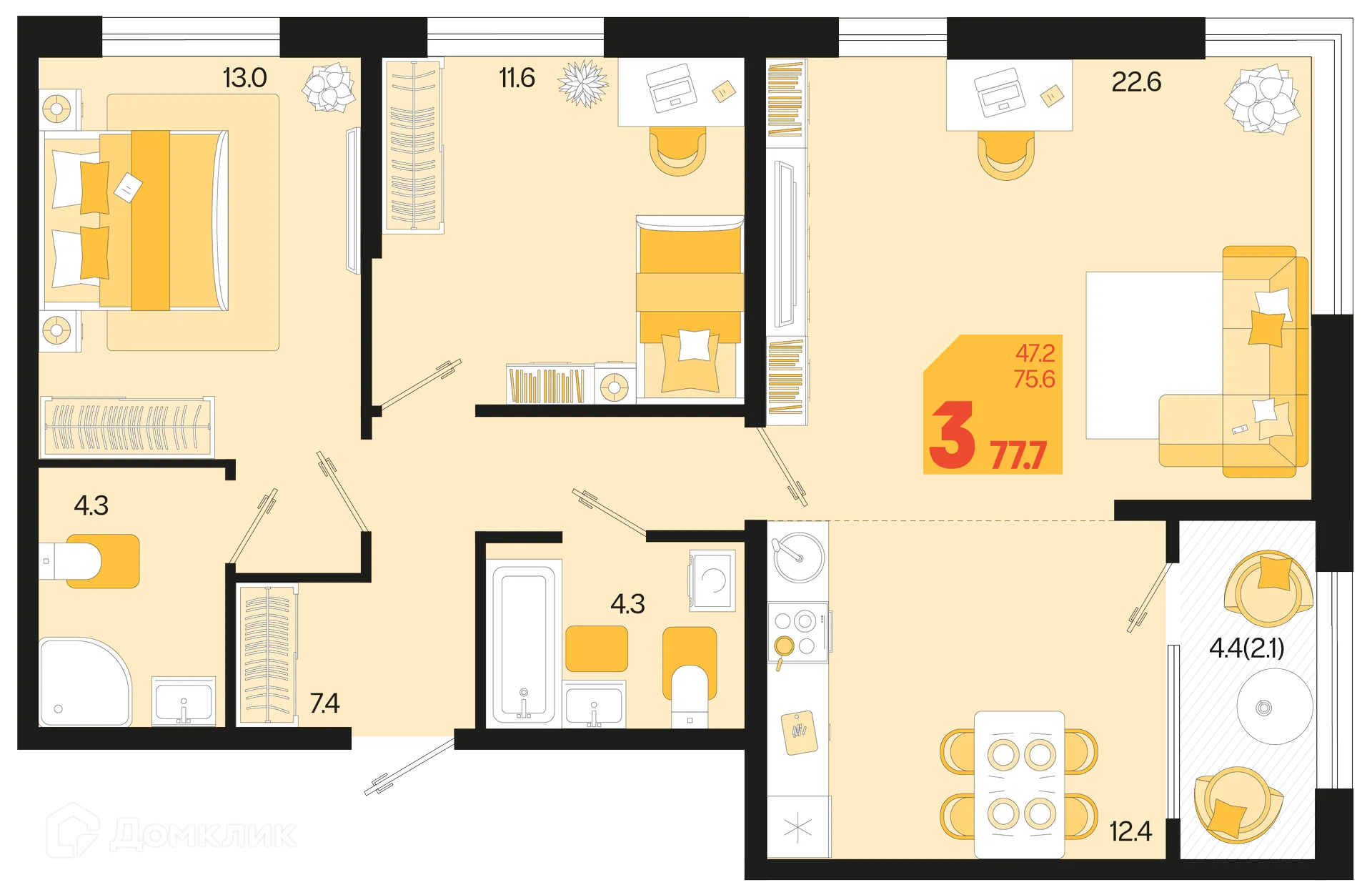 Фото квартиры в ЖК Первое место