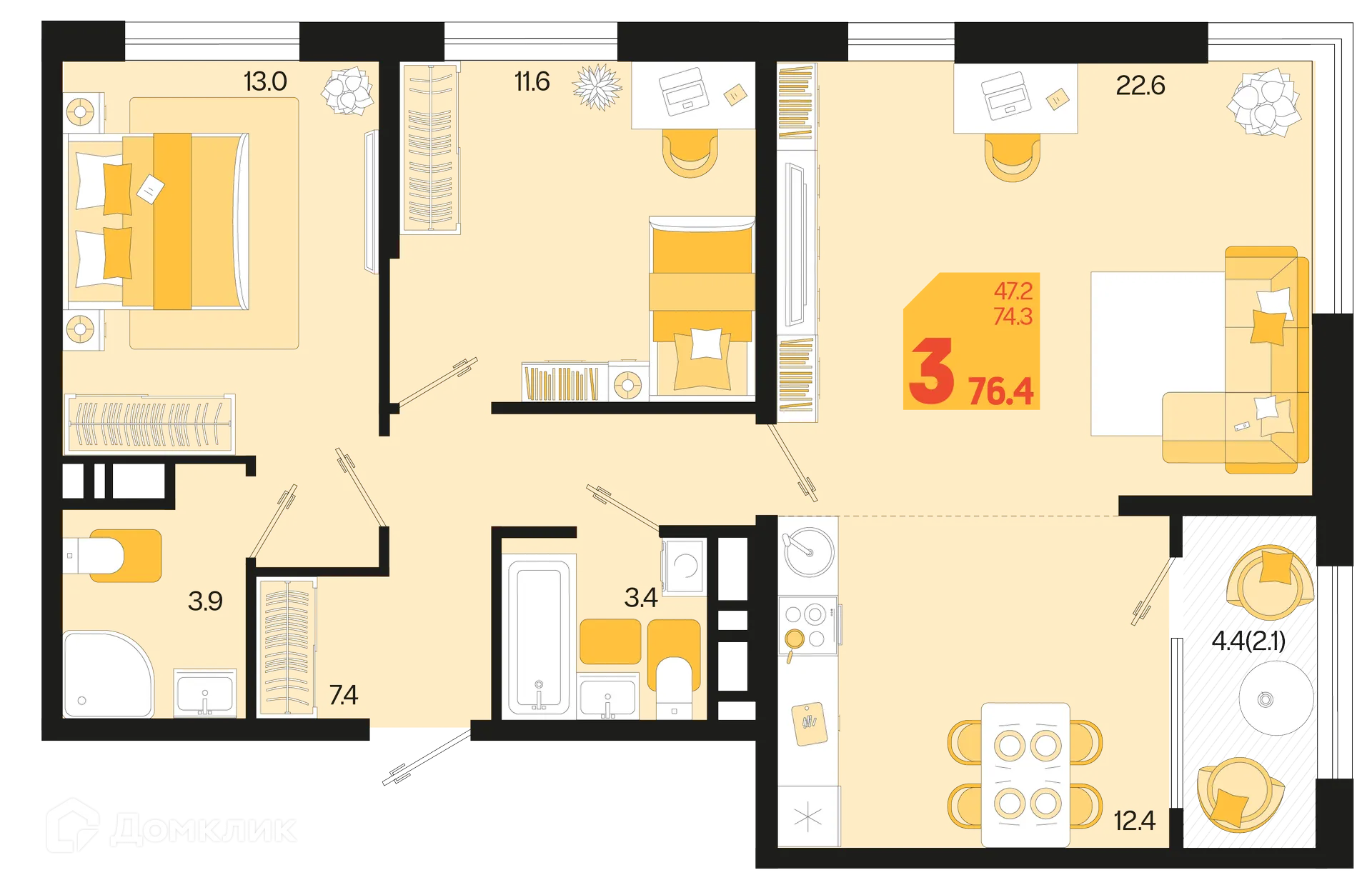 Фото квартиры в ЖК Первое место