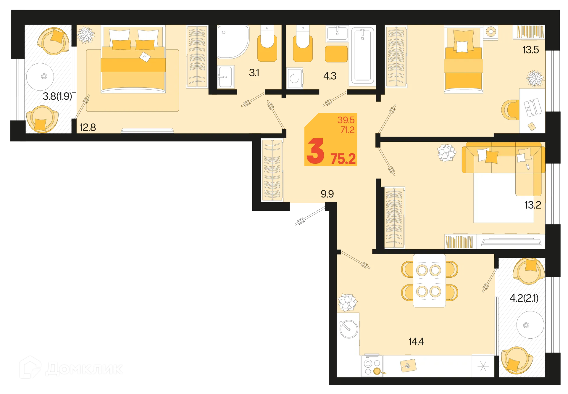 Фото квартиры в ЖК Первое место