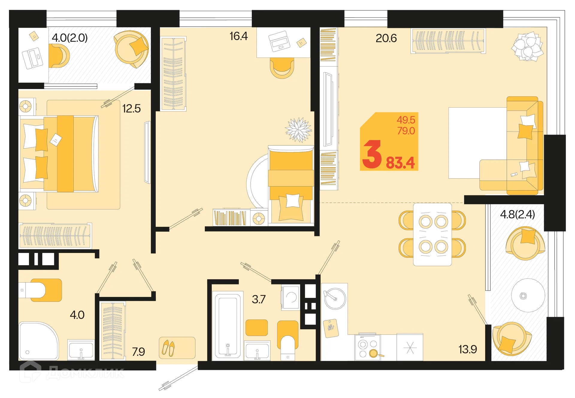 Фото квартиры в ЖК Первое место