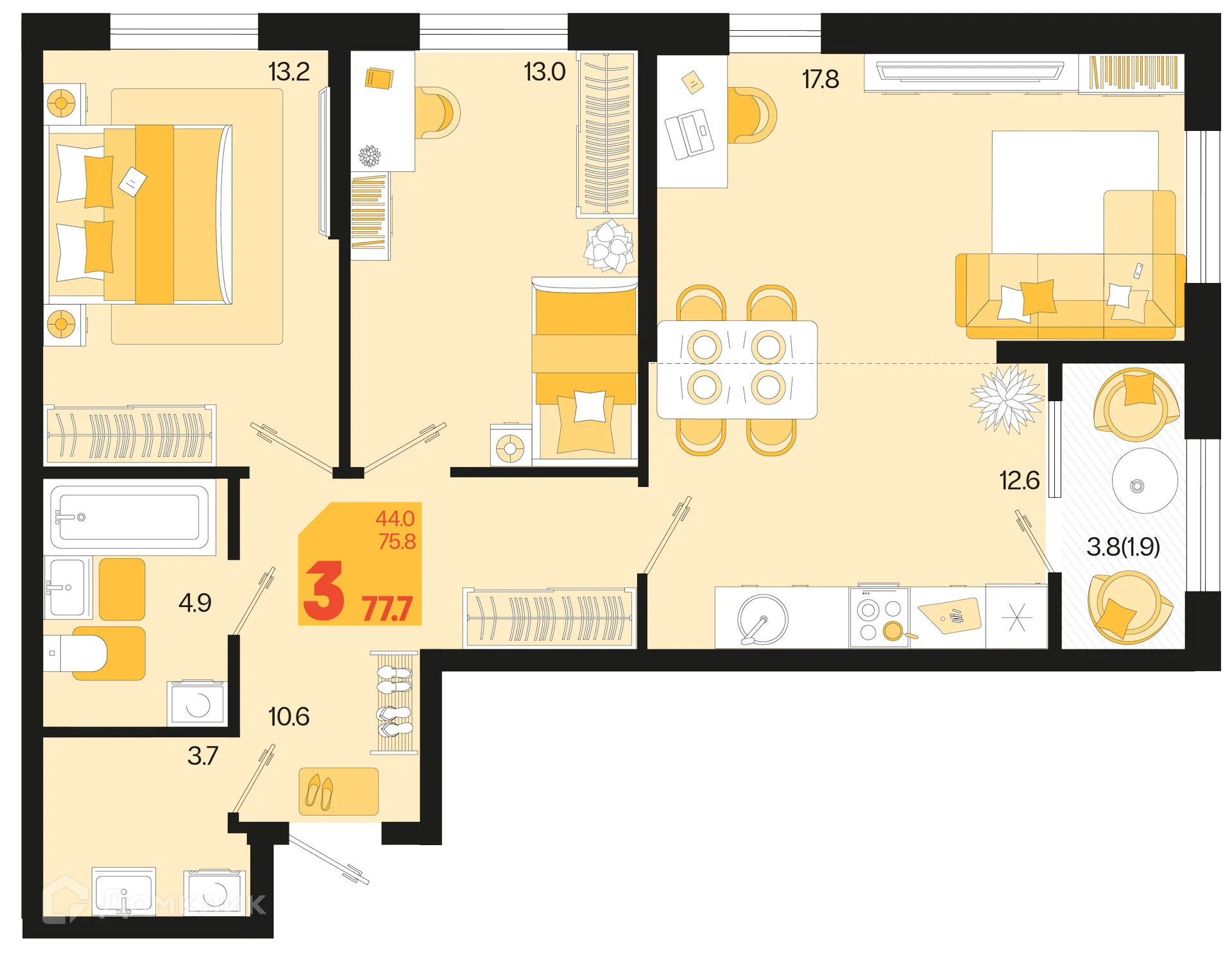 Фото квартиры в ЖК Первое место