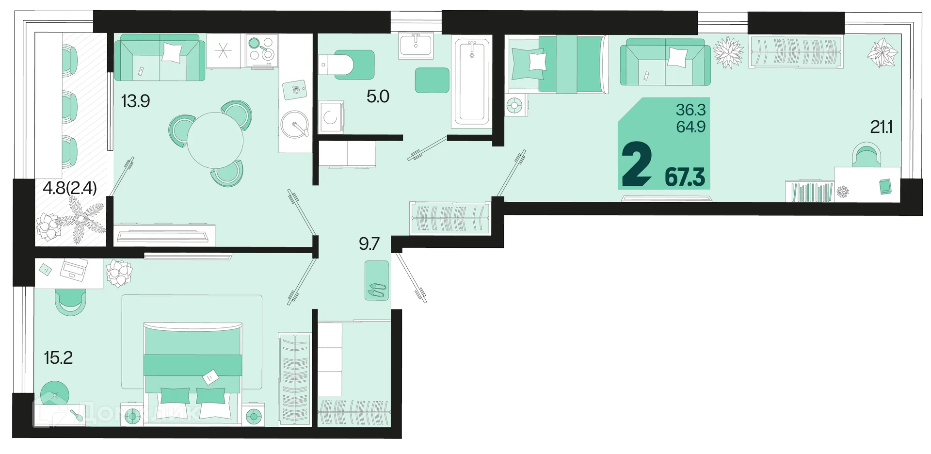 Фото квартиры в ЖК Первое место
