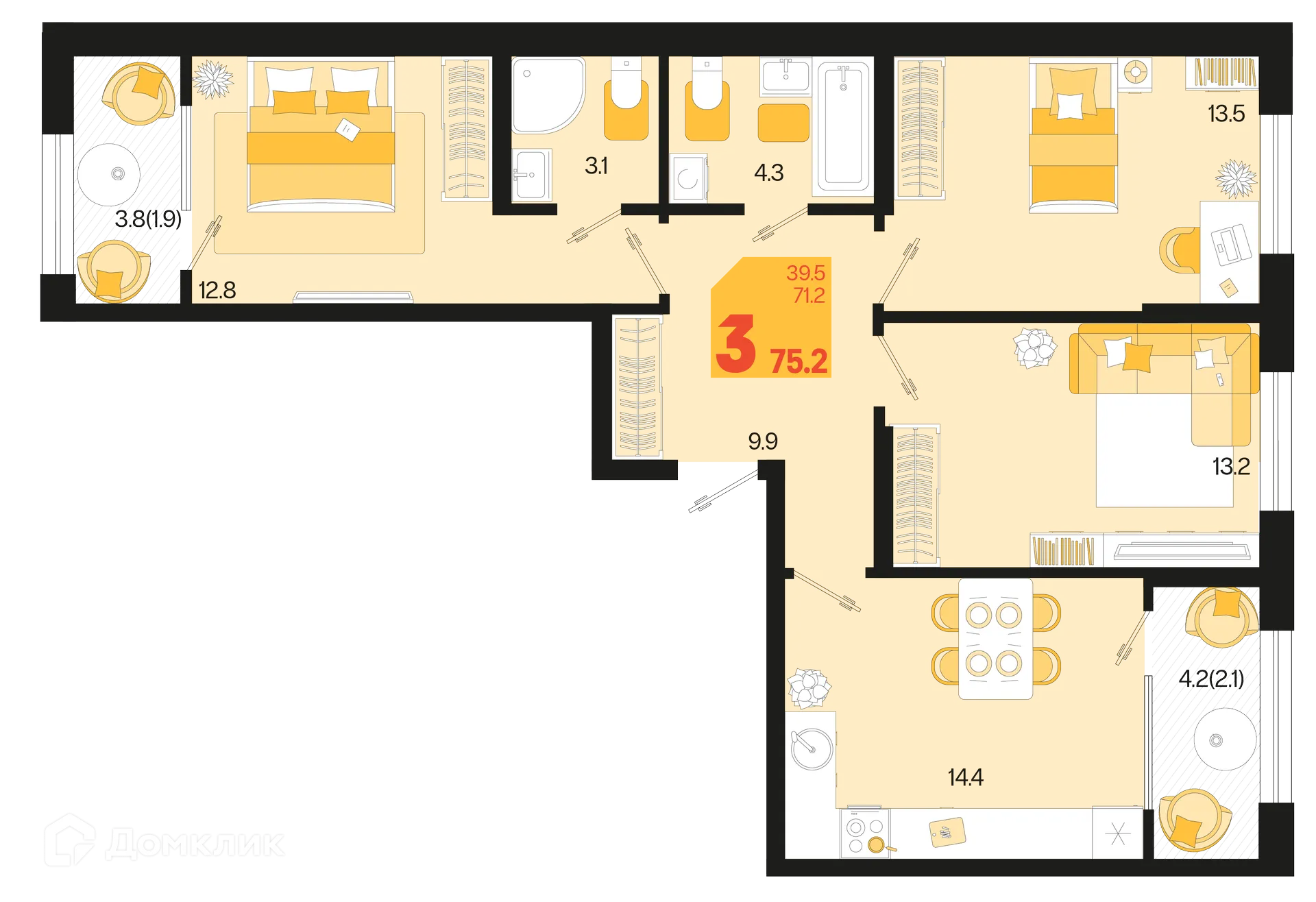 Фото квартиры в ЖК Первое место