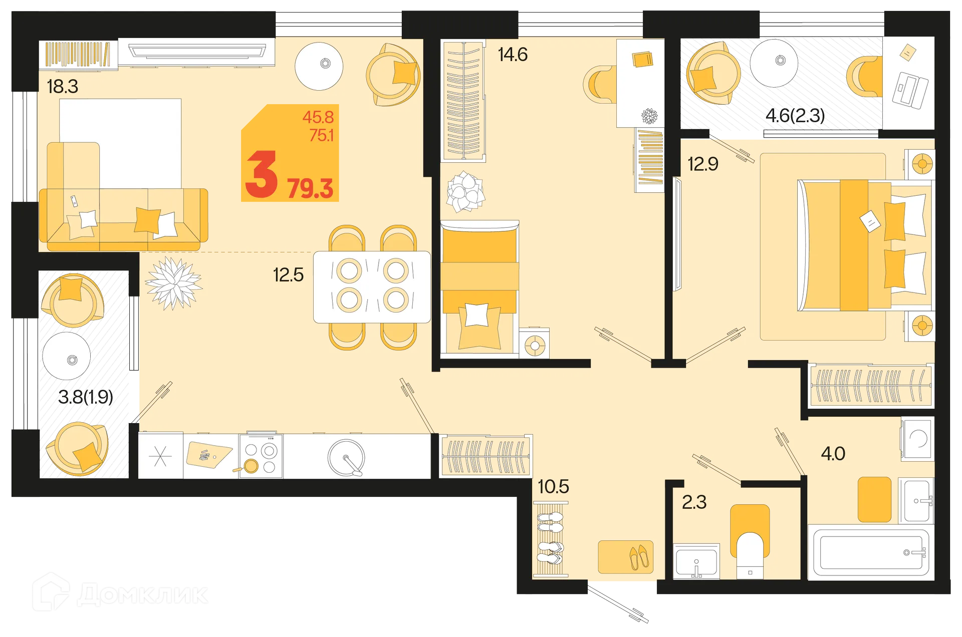 Фото квартиры в ЖК Первое место