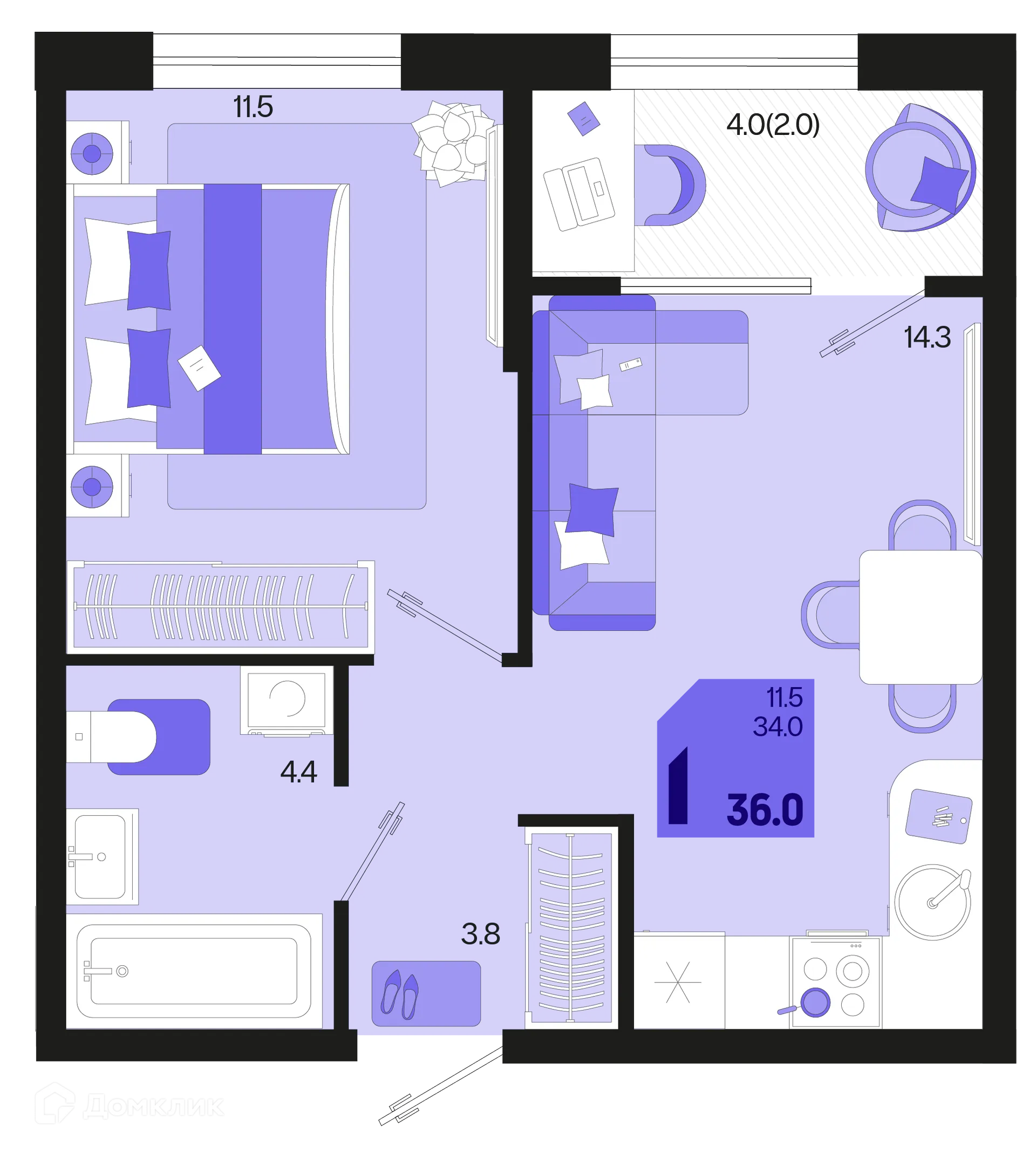 Фото квартиры в ЖК Первое место