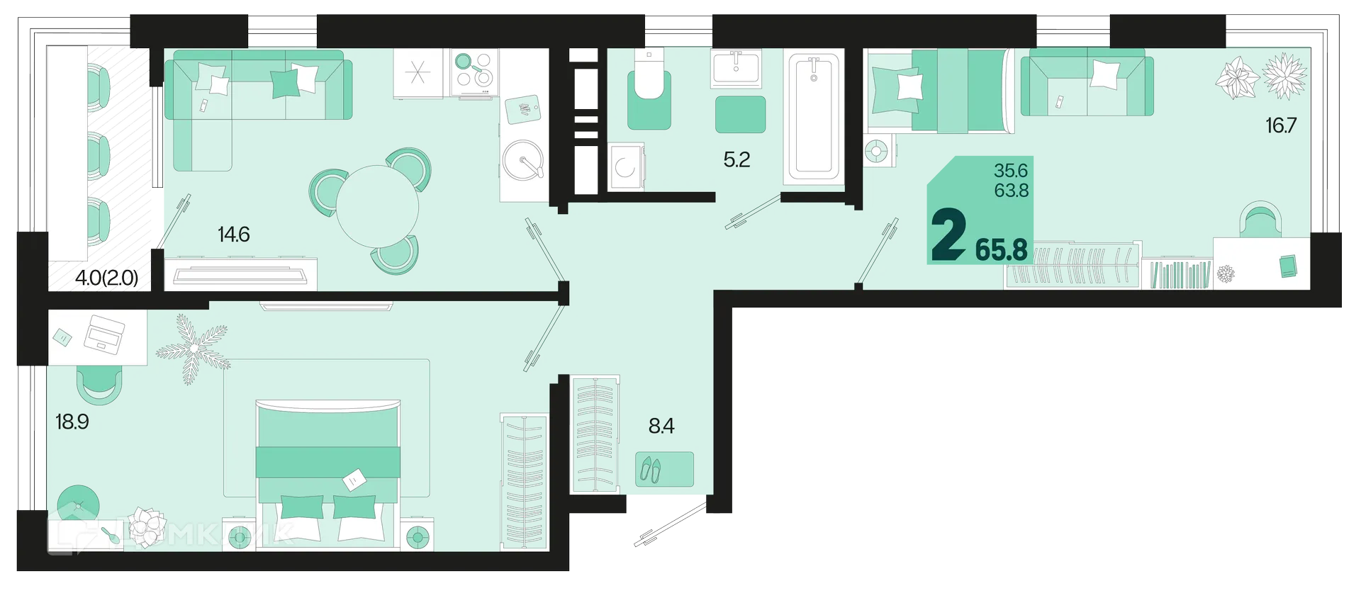 Фото квартиры в ЖК Первое место