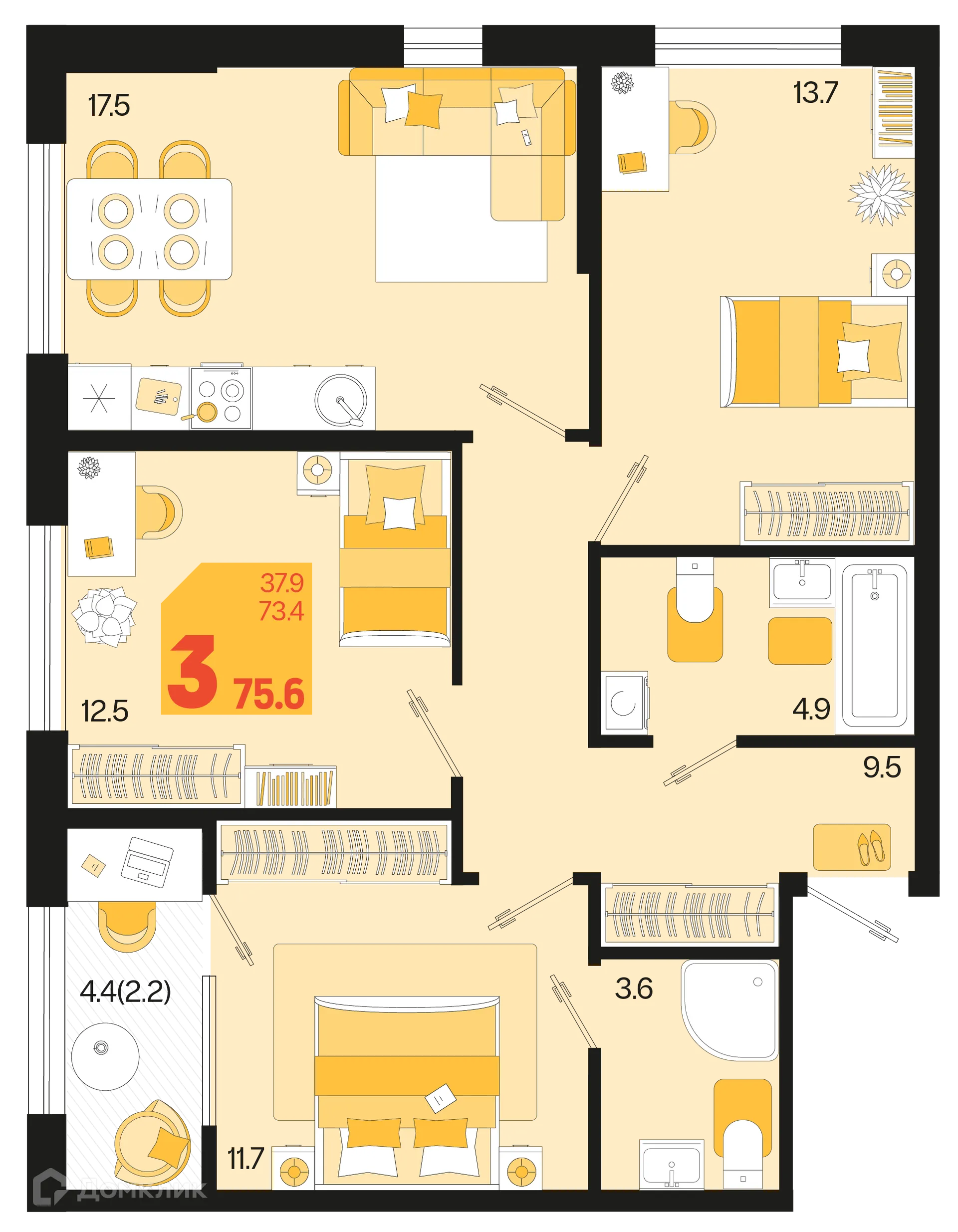 Фото квартиры в ЖК Первое место