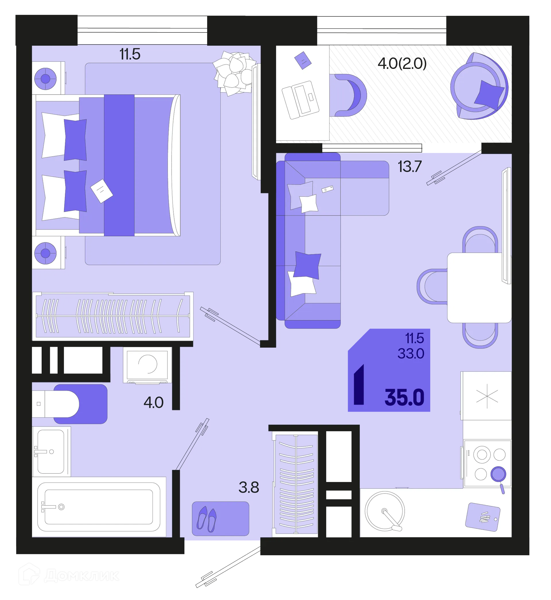 Фото квартиры в ЖК Первое место