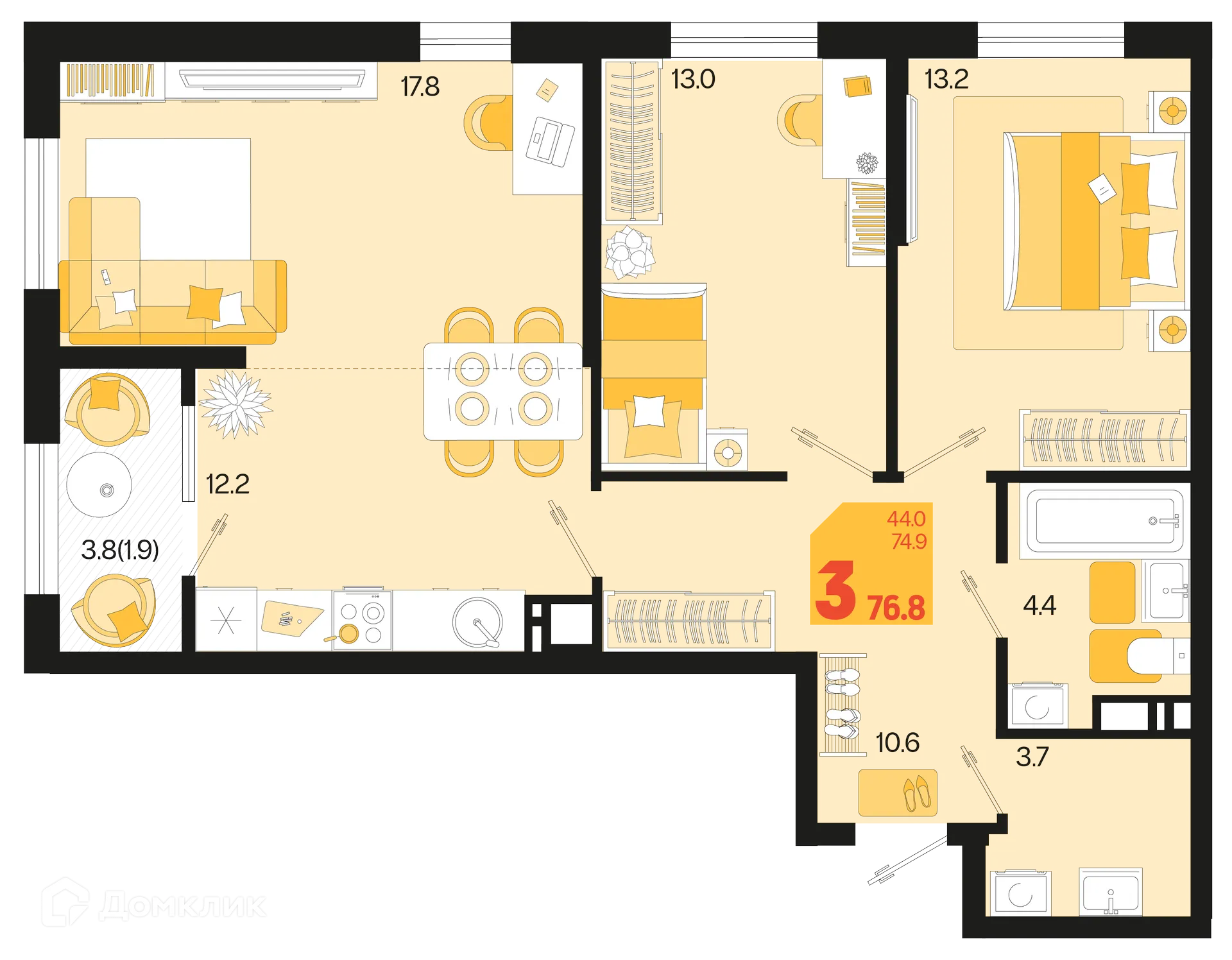 Фото квартиры в ЖК Первое место