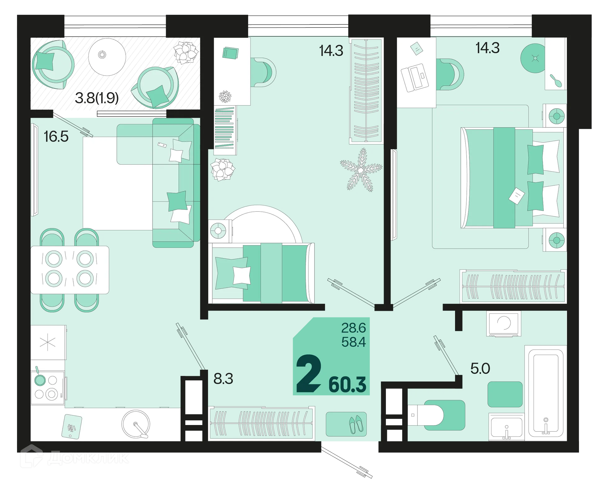 Фото квартиры в ЖК Первое место