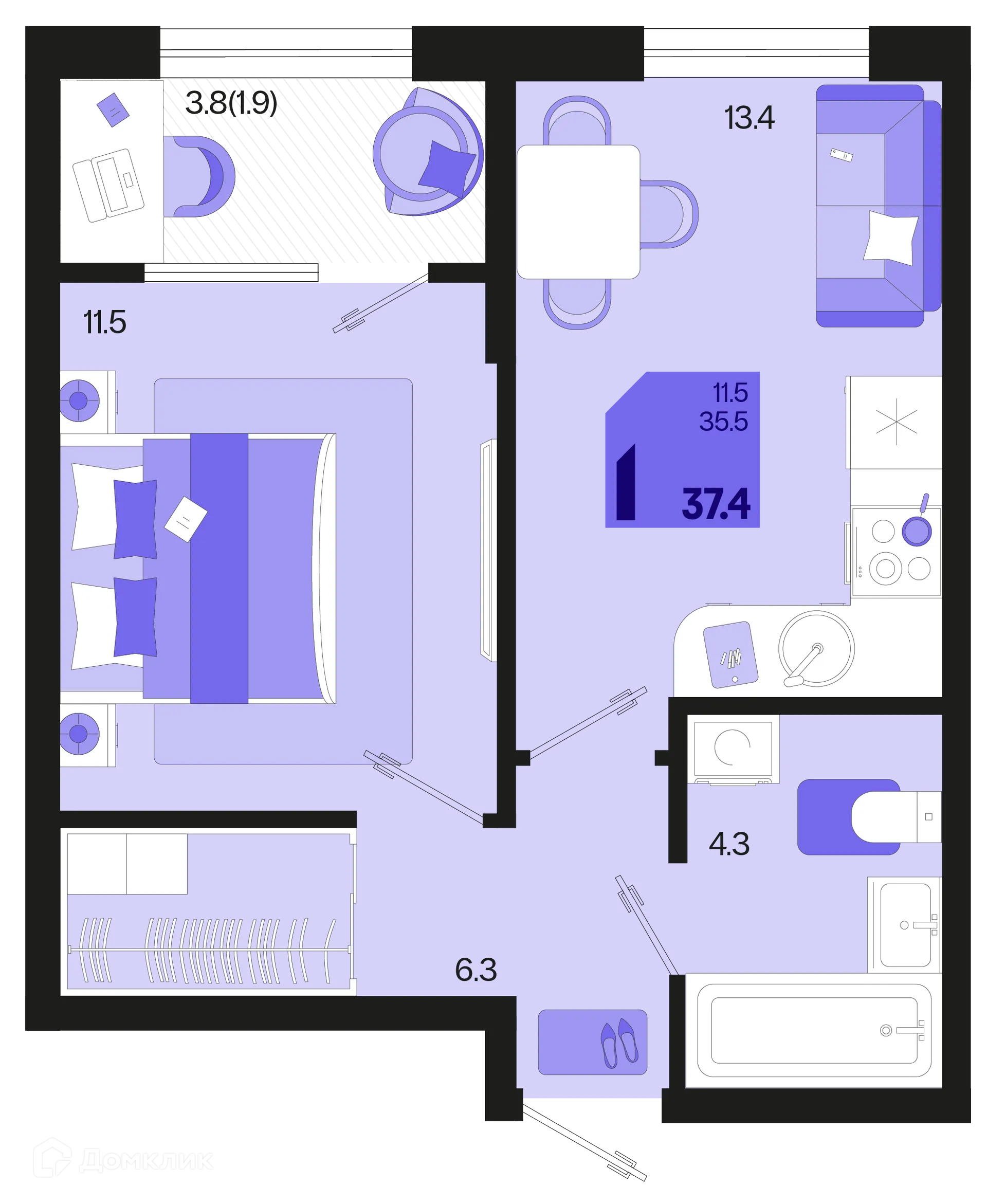 Фото квартиры в ЖК Первое место