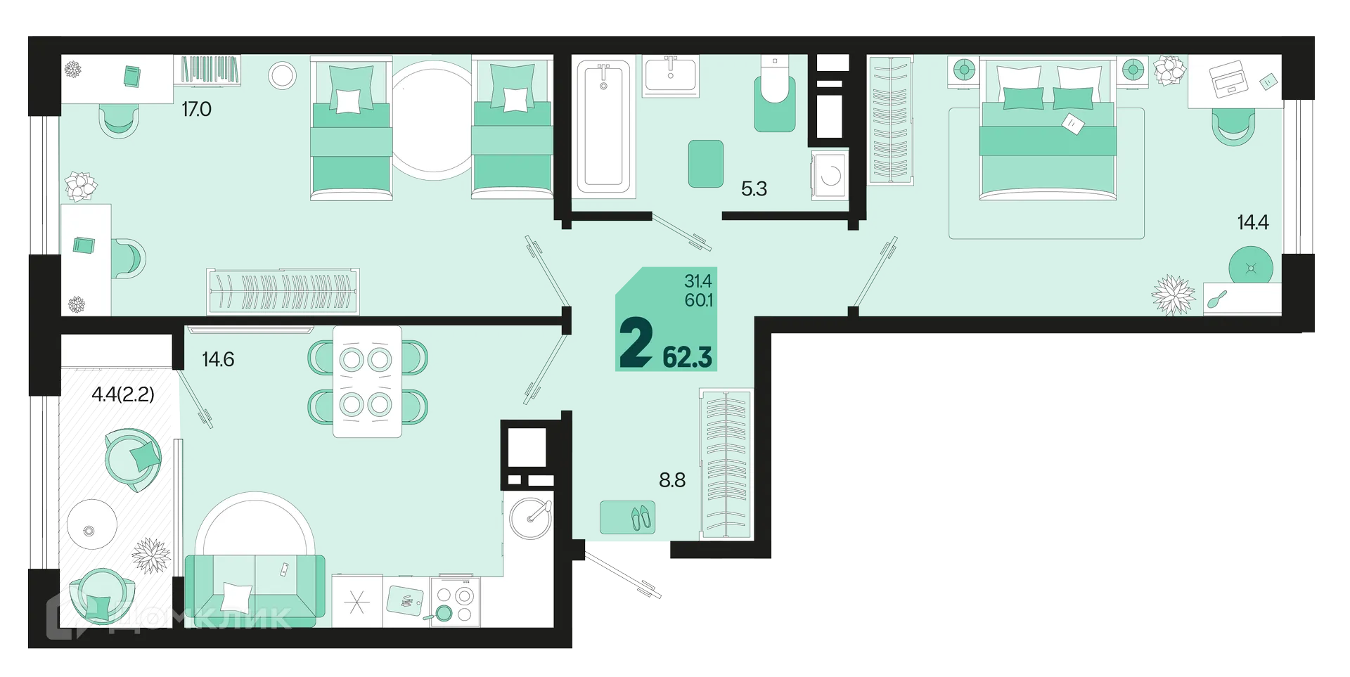 Фото квартиры в ЖК Первое место