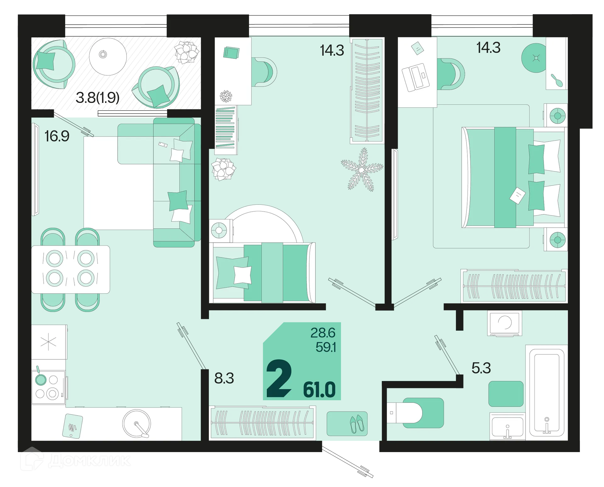 Фото квартиры в ЖК Первое место