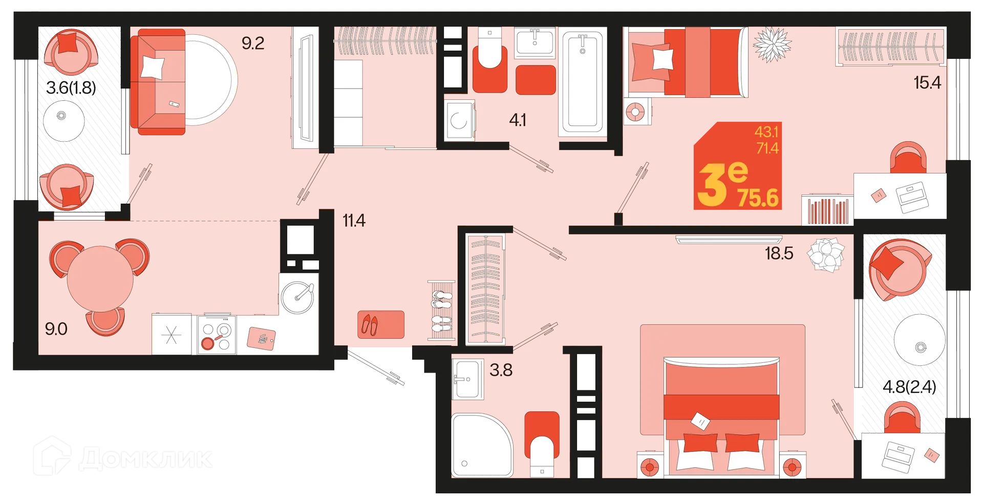 Фото квартиры в ЖК Первое место