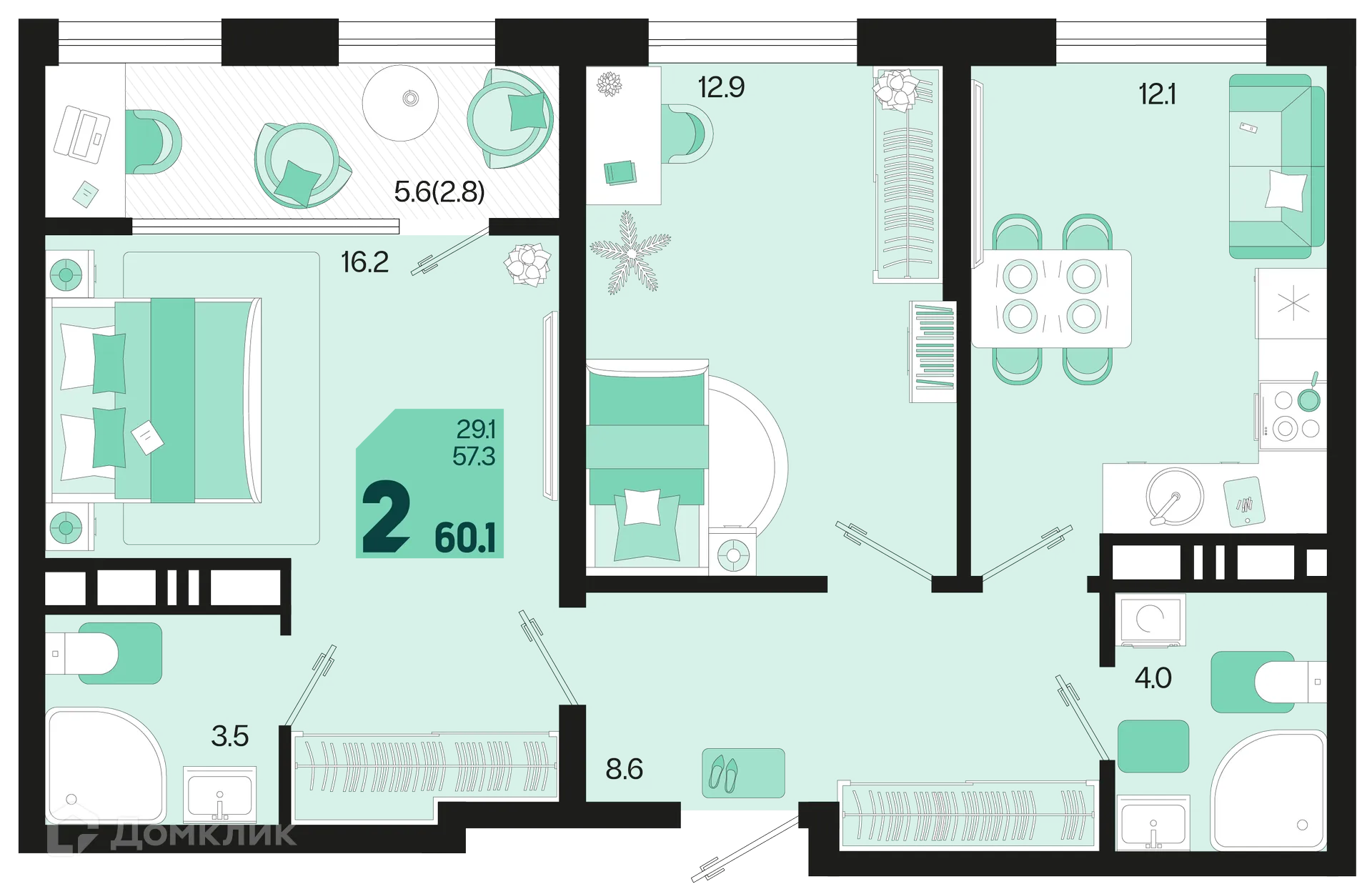 Фото квартиры в ЖК Первое место