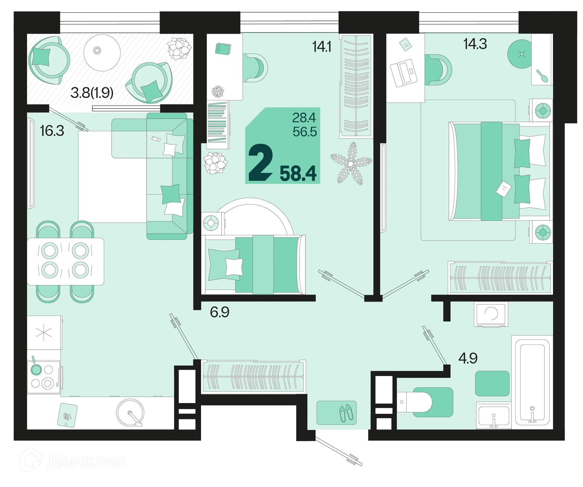 Фото квартиры в ЖК Первое место