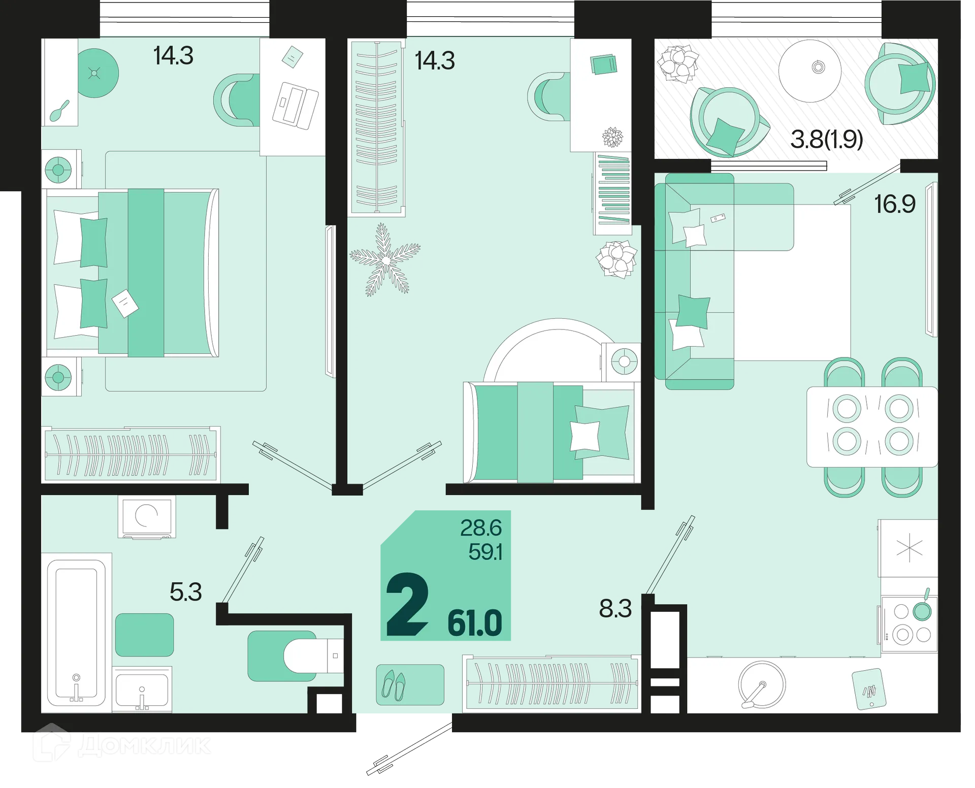 Фото квартиры в ЖК Первое место