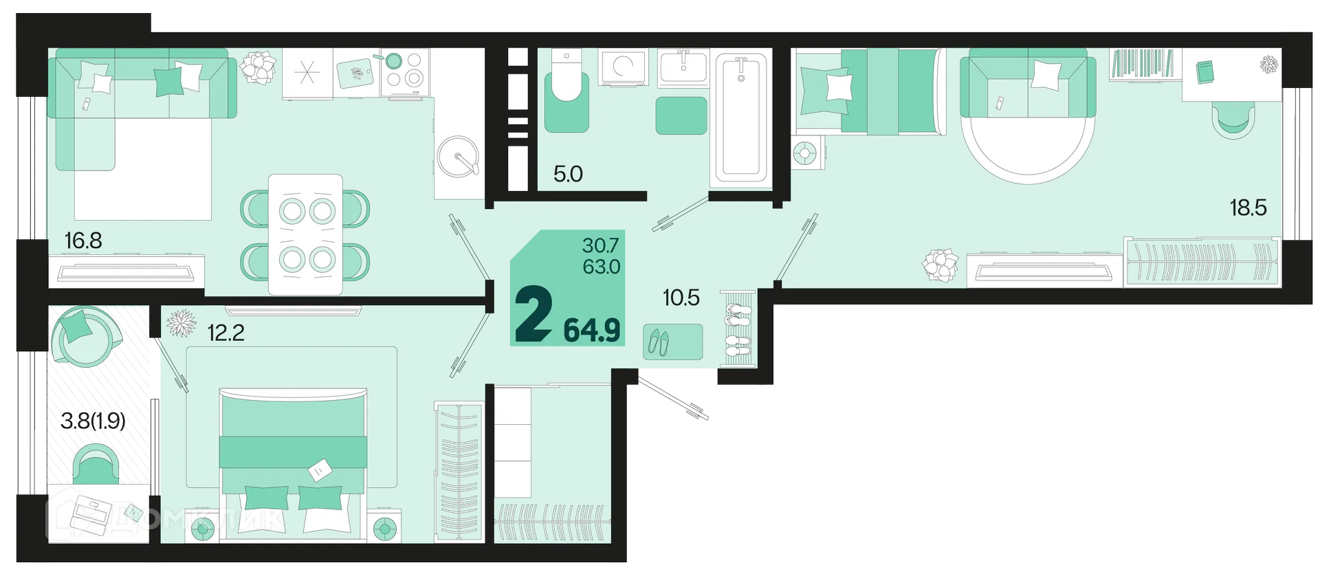 Фото квартиры в ЖК Первое место