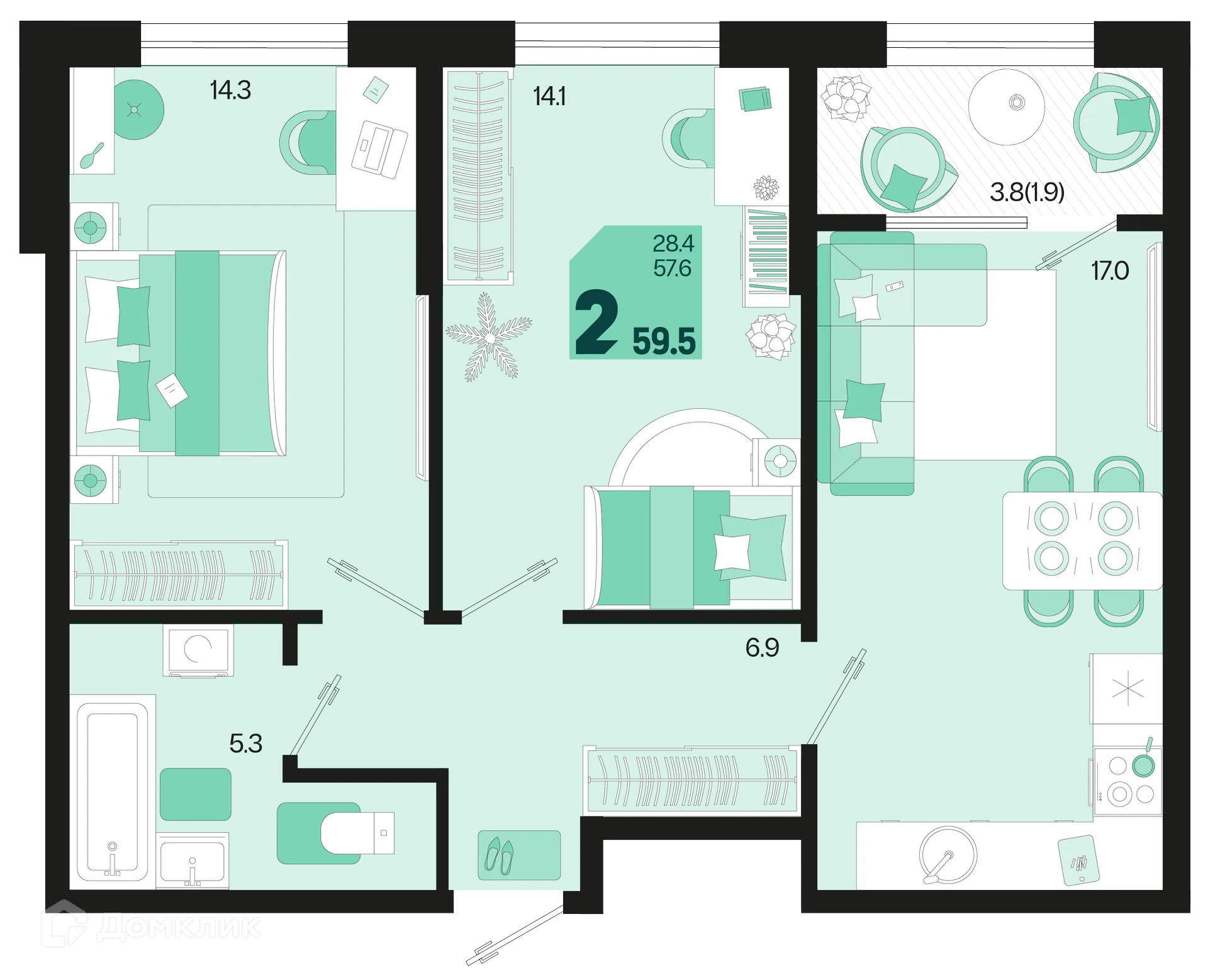 Фото квартиры в ЖК Первое место
