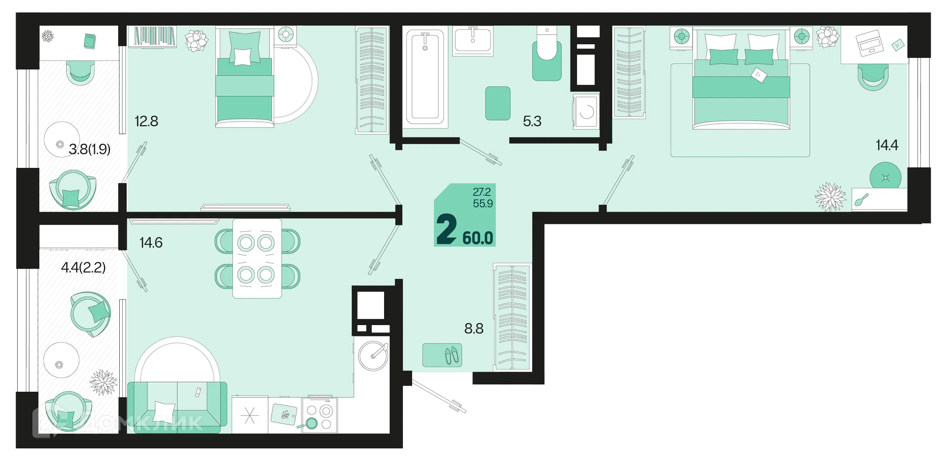 Фото квартиры в ЖК Первое место