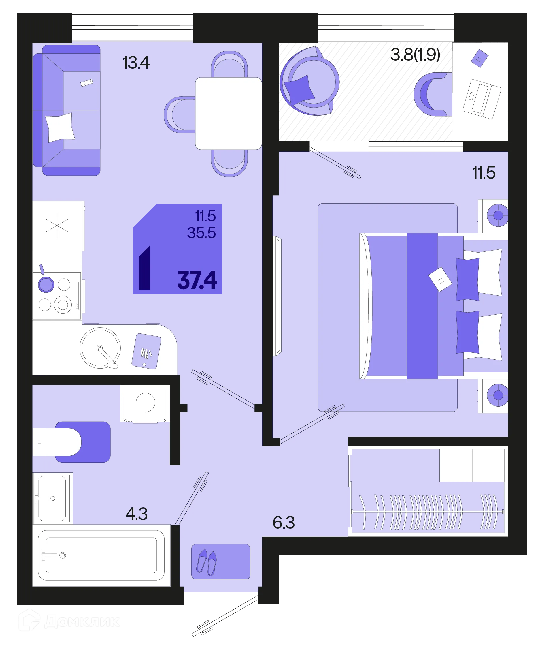 Фото квартиры в ЖК Первое место