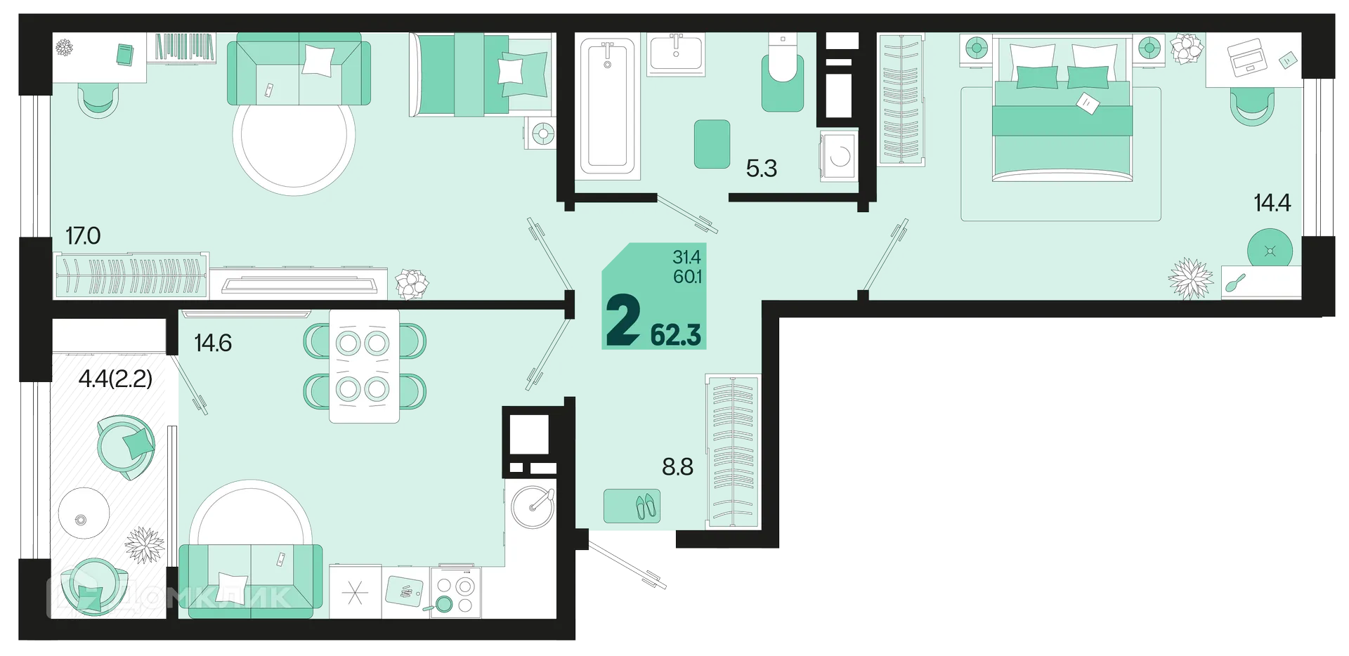 Фото квартиры в ЖК Первое место