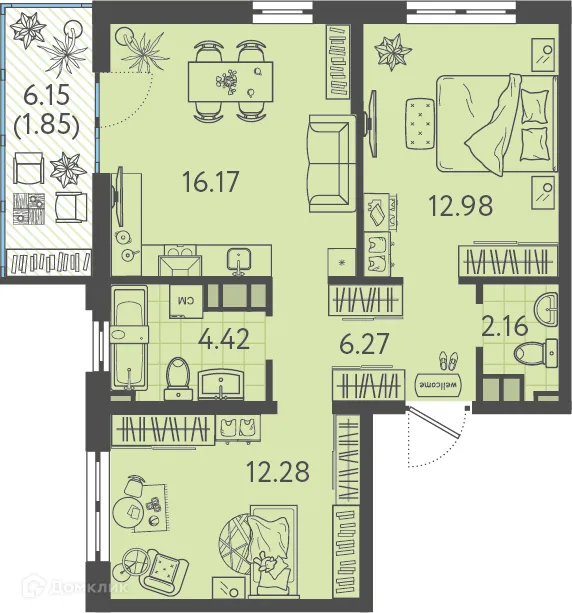 Фото квартиры в ЖК Друзья