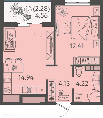 Фото квартиры в ЖК Друзья