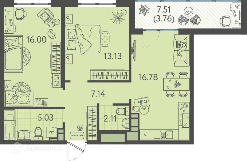 Фото квартиры в ЖК Друзья