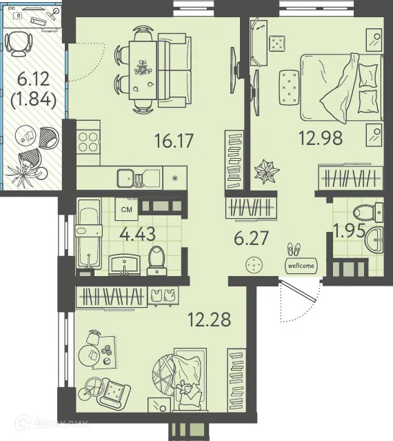 Фото квартиры в ЖК Друзья