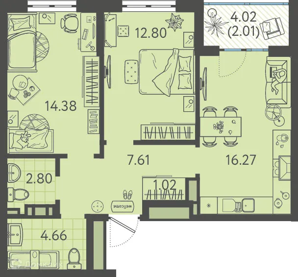 Фото квартиры в ЖК Друзья