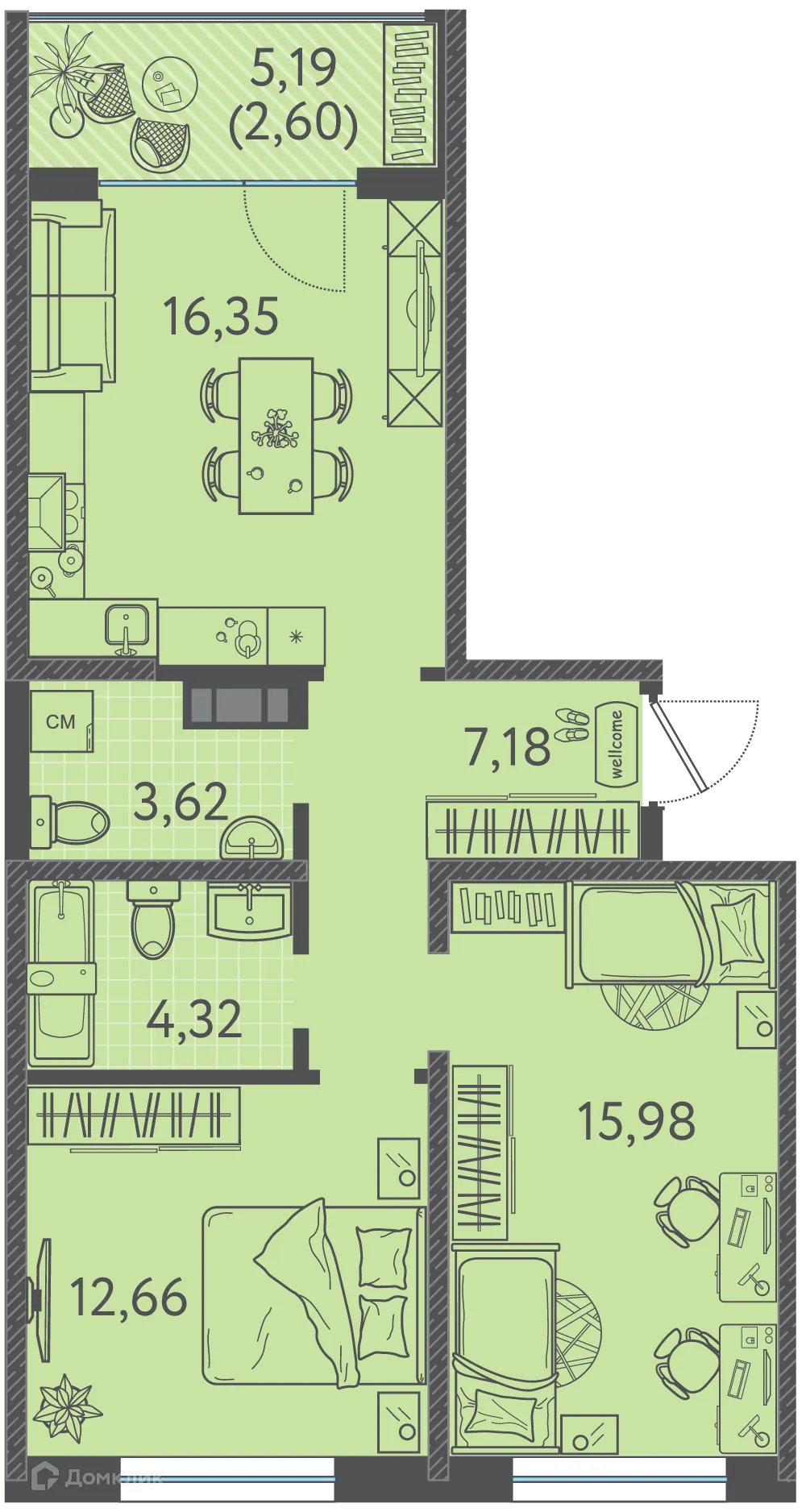 Фото квартиры в ЖК Друзья