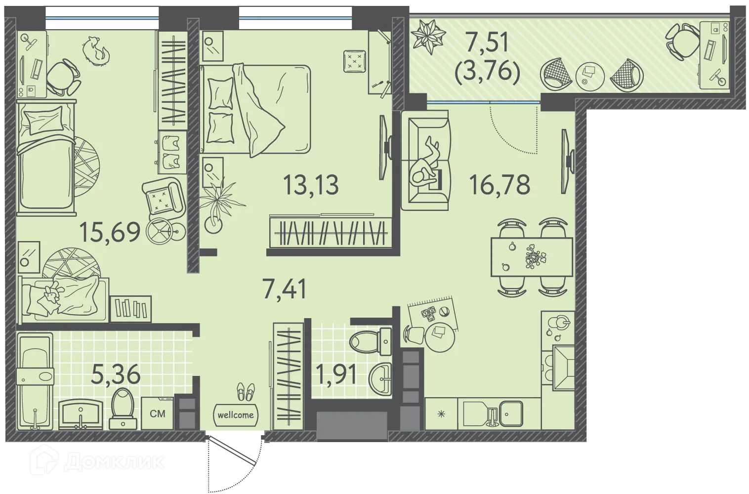 Фото квартиры в ЖК Друзья