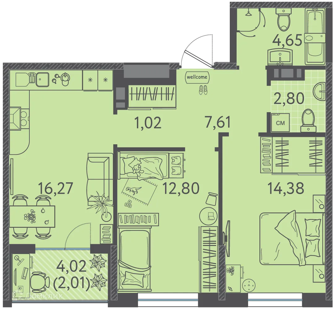 Фото квартиры в ЖК Друзья
