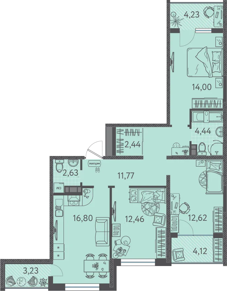 Фото квартиры в ЖК Друзья