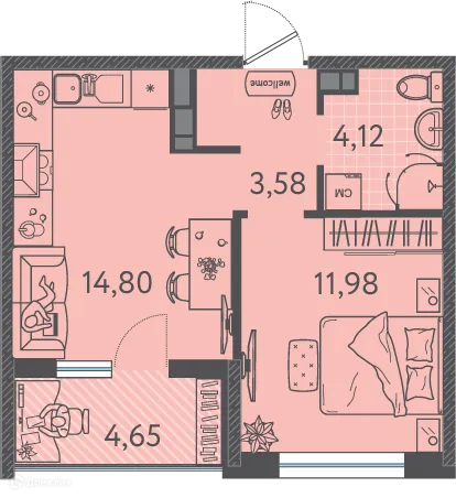 Фото квартиры в ЖК Друзья