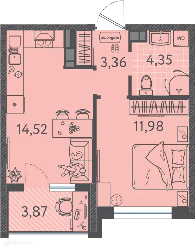 Фото квартиры в ЖК Друзья