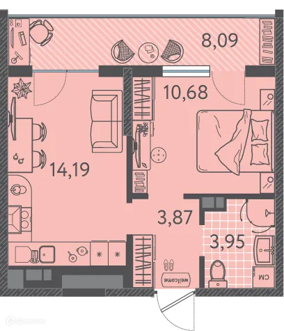 Фото квартиры в ЖК Друзья