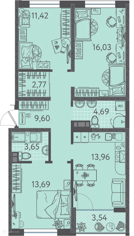 Фото квартиры в ЖК Друзья