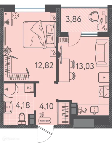 Фото квартиры в ЖК Друзья