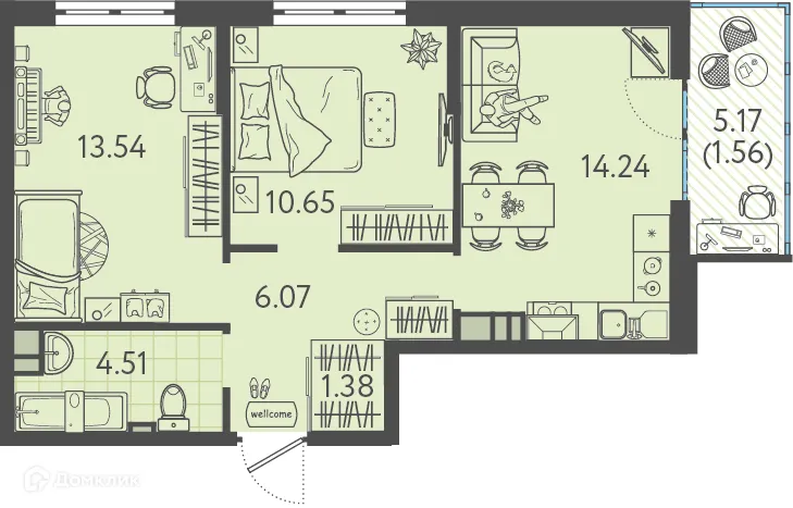 Фото квартиры в ЖК Друзья