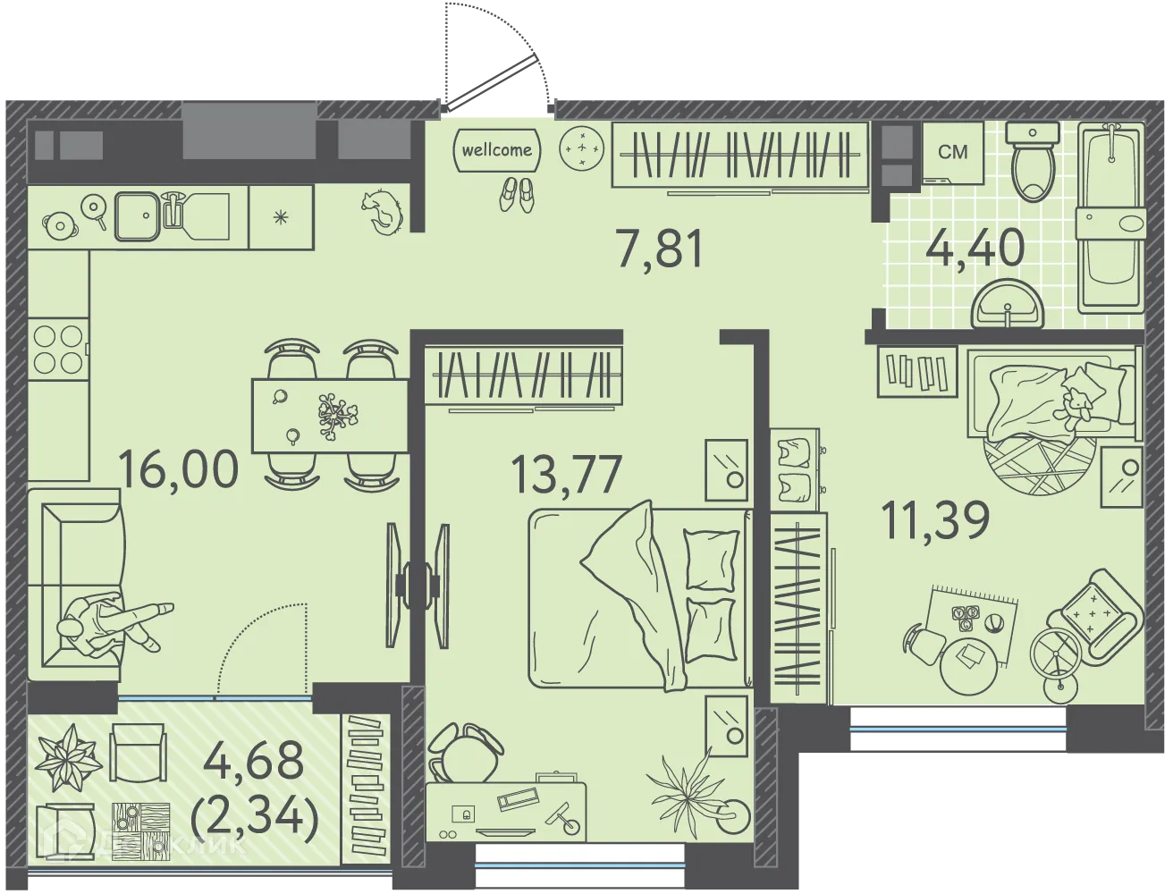 Фото квартиры в ЖК Друзья