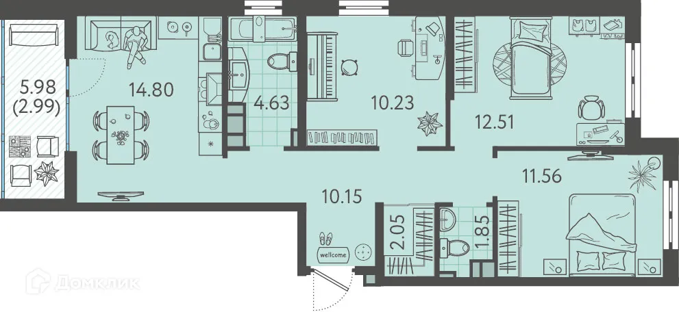 Фото квартиры в ЖК Друзья