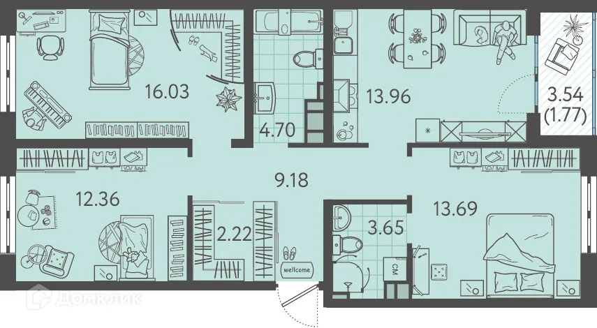 Фото квартиры в ЖК Друзья