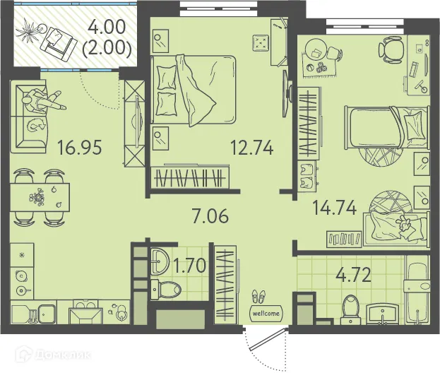 Фото квартиры в ЖК Друзья